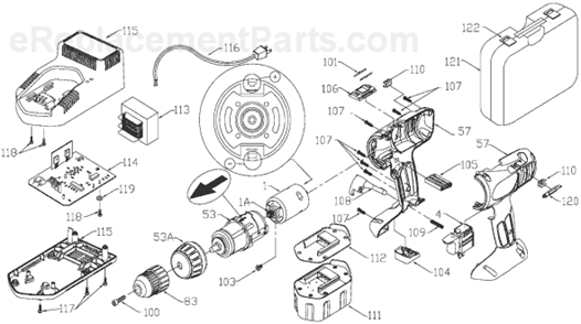 Part Location Diagram of 891244 Porter Cable Speed Selector